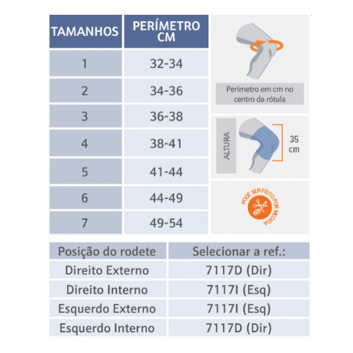 Joelheira para Controlo Lateral ou Medial da Rótula 7117 ORLIMAN