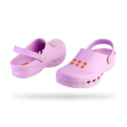 Par de socas Wock Nube em rosa-lilás, com correia de calcanhar e furos de ventilação