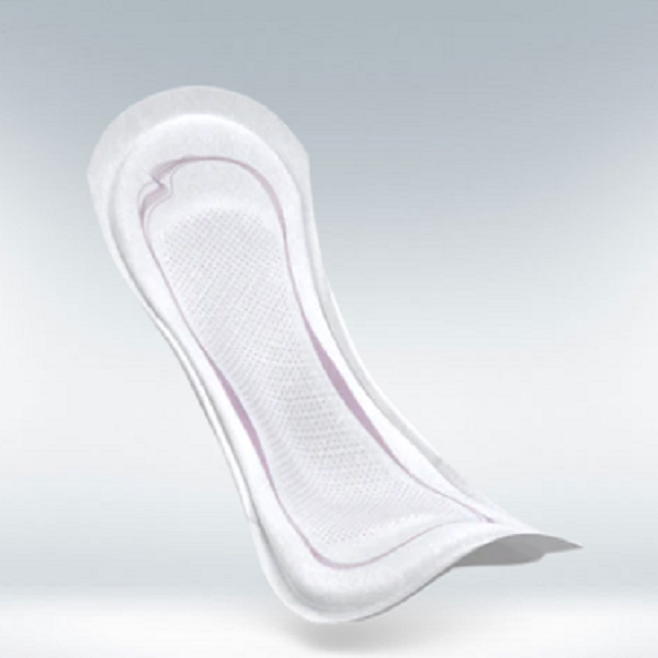 Penso TENA Discreet Extra branco, com núcleo central em rede e contorno cor-de-rosa